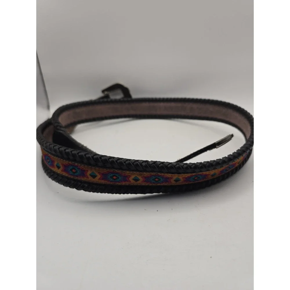 Vintage 1990s Southwestern Style Leather Belt Xlarge 41